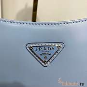 Prada Cleo Brushed Leather Shoulder Bag Blue 27x22x6cm - 6