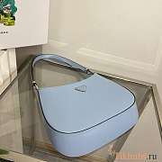 Prada Cleo Brushed Leather Shoulder Bag Blue 27x22x6cm - 2