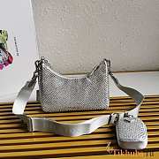 Prada Re-Edition 2005 Satin Bag Grey 22x18x6.5cm - 5