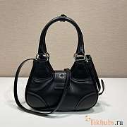 Prada Moon Re-Nylon and Leather Bag Black 22.5x16x7.5cm - 3