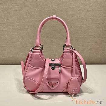 Prada Moon Re-Nylon and Leather Bag Pink 22.5x16x7.5cm