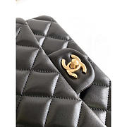 Chanel Small Handle Flap Bag Lambskin Wood Gold Black 21x13.5x6cm - 2