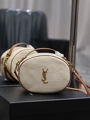 YSL Cassandra Raffia Camera Shoulder Bag 22x16.5x6cm