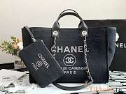 Chanel Deauville Tote Denim Silver-tone 38x34x27cm - 1