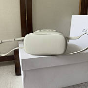 Celine Small Bucket Cuir Triomphe White 17x22x10cm - 5