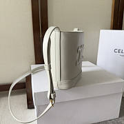 Celine Small Bucket Cuir Triomphe White 17x22x10cm - 2