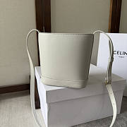 Celine Small Bucket Cuir Triomphe White 17x22x10cm - 3