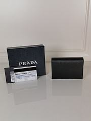 Prada Compact Wallet Saffiano Leather Black Silver 11.2x8.5cm - 5