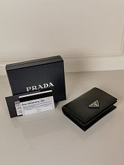 Prada Compact Wallet Saffiano Leather Black Silver 11.2x8.5cm - 3