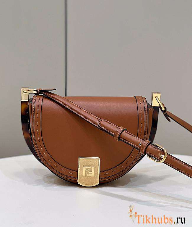 Fendi Brown Moonlight Leather Cross Body Bag 19x8x14cm - 1