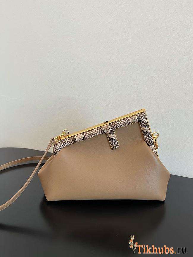 Fendi First Small Beige Leather With Python 26x18x9.5cm - 1