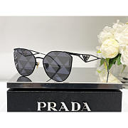 Prada Grey Pattern Silver Irregular Ladies Sunglasses - 1