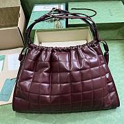 Gucci Deco Medium Tote Bag Dark Red 43x28x8cm - 3