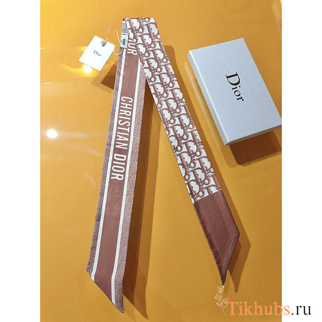 Dior Oblique Mitzah Scarf Rose 6 x 105 cm - 1