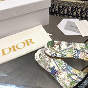 Dior Dway Slide White Multicolor Embroidered - 3