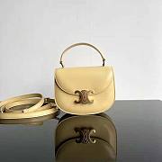 Celine Mini Besace Triomphe in Shiny Calfskin Yellow 15.5x11.5x5cm - 1