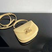 Celine Mini Besace Triomphe in Shiny Calfskin Yellow 15.5x11.5x5cm - 2