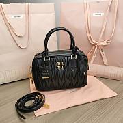 Miumiu Matelasse Nappa Leather Top-handle Bag Black 24x16x7.5cm - 1