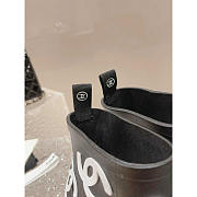 Chanel Short Rain Boots Black And White - 5