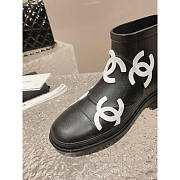 Chanel Short Rain Boots Black And White - 3