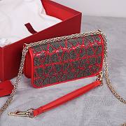 Valentino Small Loco Shoulder Bag Red Silver 20x11x5cm - 3