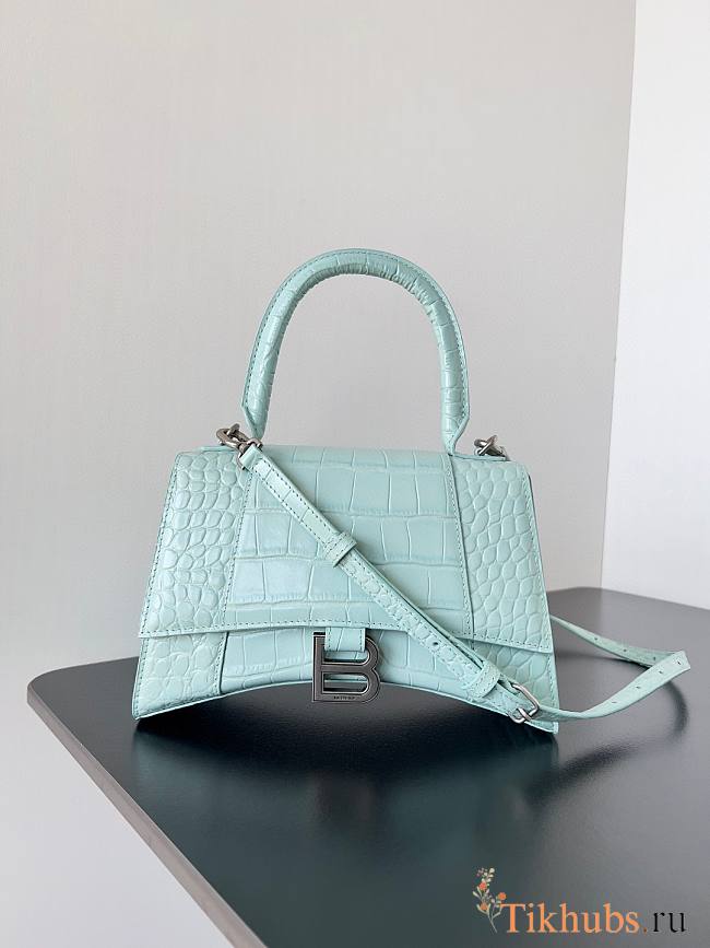 Balenciaga Hourglass Crocodile Light Blue 23x10x24cm - 1