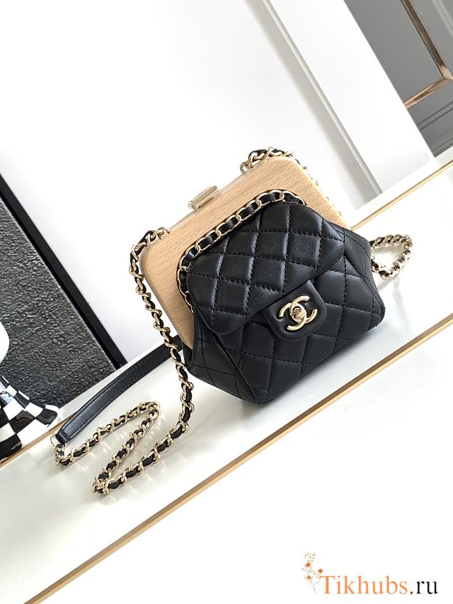 Chanel Lambskin Wood Black - 1