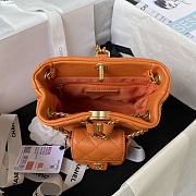 Chanel Small Backpack Orange 16.5x17x12cm - 5