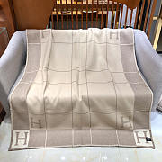 Hermes Avalon III Throw Wool Blanket Beige 140x170cm - 2