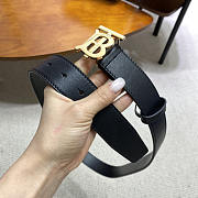 Burberry Gold Logo Smooth Leather Reversible Belt - 2