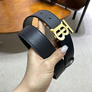 Burberry Gold Logo Smooth Leather Reversible Belt - 3