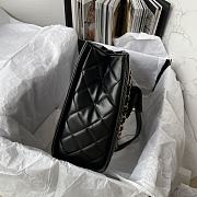 Chanel Shopping Bag Black Lambskin Gold 28x24x10cm - 5