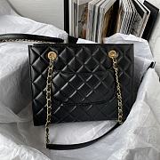 Chanel Shopping Bag Black Lambskin Gold 28x24x10cm - 2