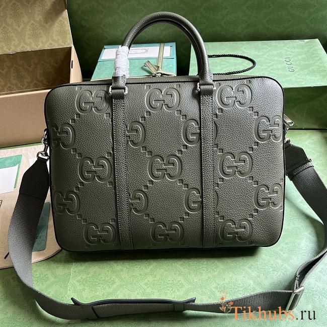 Gucci Jumbo GG Briefcase Dark Green 40x29x6cm - 1