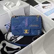 Chanel Flap Bag Denim 23x14x8cm - 1