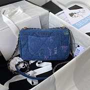 Chanel Flap Bag Denim 23x14x8cm - 6