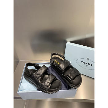 Prada Padded Nappa Leather Sandals Black