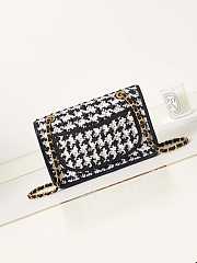 Chanel Flap Bag Woven Lambskin Black 25cm - 6