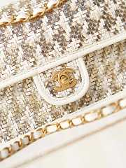 Chanel Flap Bag Woven Lambskin White 25cm - 2