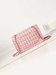 Chanel Flap Bag Woven Lambskin Pink 25cm - 2