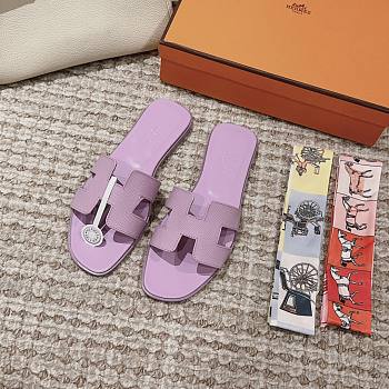 Hermes Oran Purple Slides