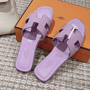 Hermes Oran Purple Slides - 5