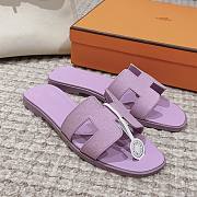 Hermes Oran Purple Slides - 3