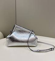 Fendi First Small Silver Leather Bag 26x18x9.5cm - 5