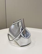 Fendi First Small Silver Leather Bag 26x18x9.5cm - 4