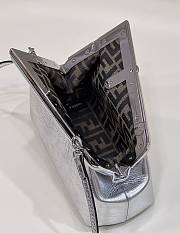 Fendi First Small Silver Leather Bag 26x18x9.5cm - 2