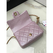 Chanel Classic Flap Mini Square Shoulder Bag Pink 19x13x6cm - 3