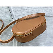 Dior CD Signature Oval Camera Bag Latte Calfskin Brown 18x11x6.5cm - 5