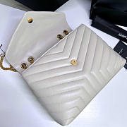 YSL Loulou Medium Bag Leather White Gold 30x22x10cm - 5