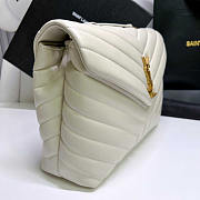 YSL Loulou Medium Bag Leather White Gold 30x22x10cm - 4